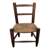 Chaise enfant ancienne en paille