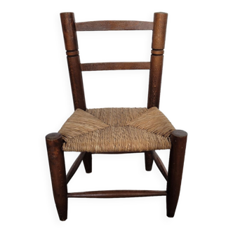 Antique straw children's chair