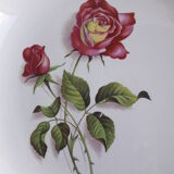 Hollow round dish in earthenware the almond tree 8996 pink patterns diam 28 cm