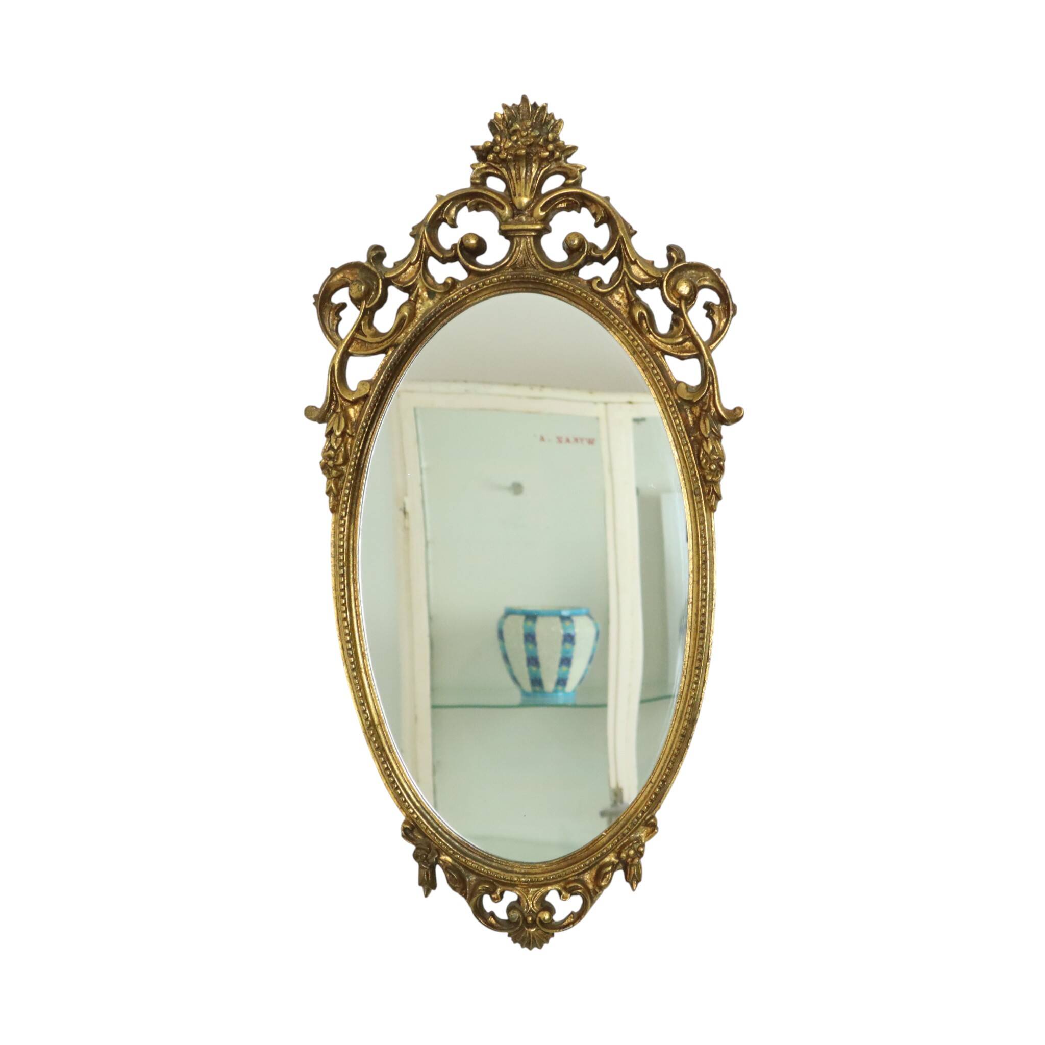Classic French Rococo Baroque Style Mirror Gold Resin 70cm