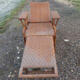 Long Bamboo and rattan chair 1900