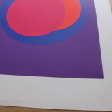 Silkscreen signed abstract geometric op art Claisse geneviève 1967 circles