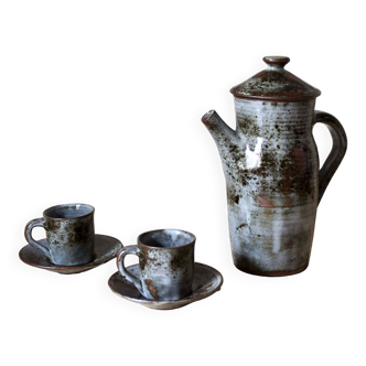 Glazed stoneware coffee set Chantal and Thierry Robert - Puisaye