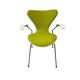 Bright green vintage chair with armrests, Fritz Hansen Series 7