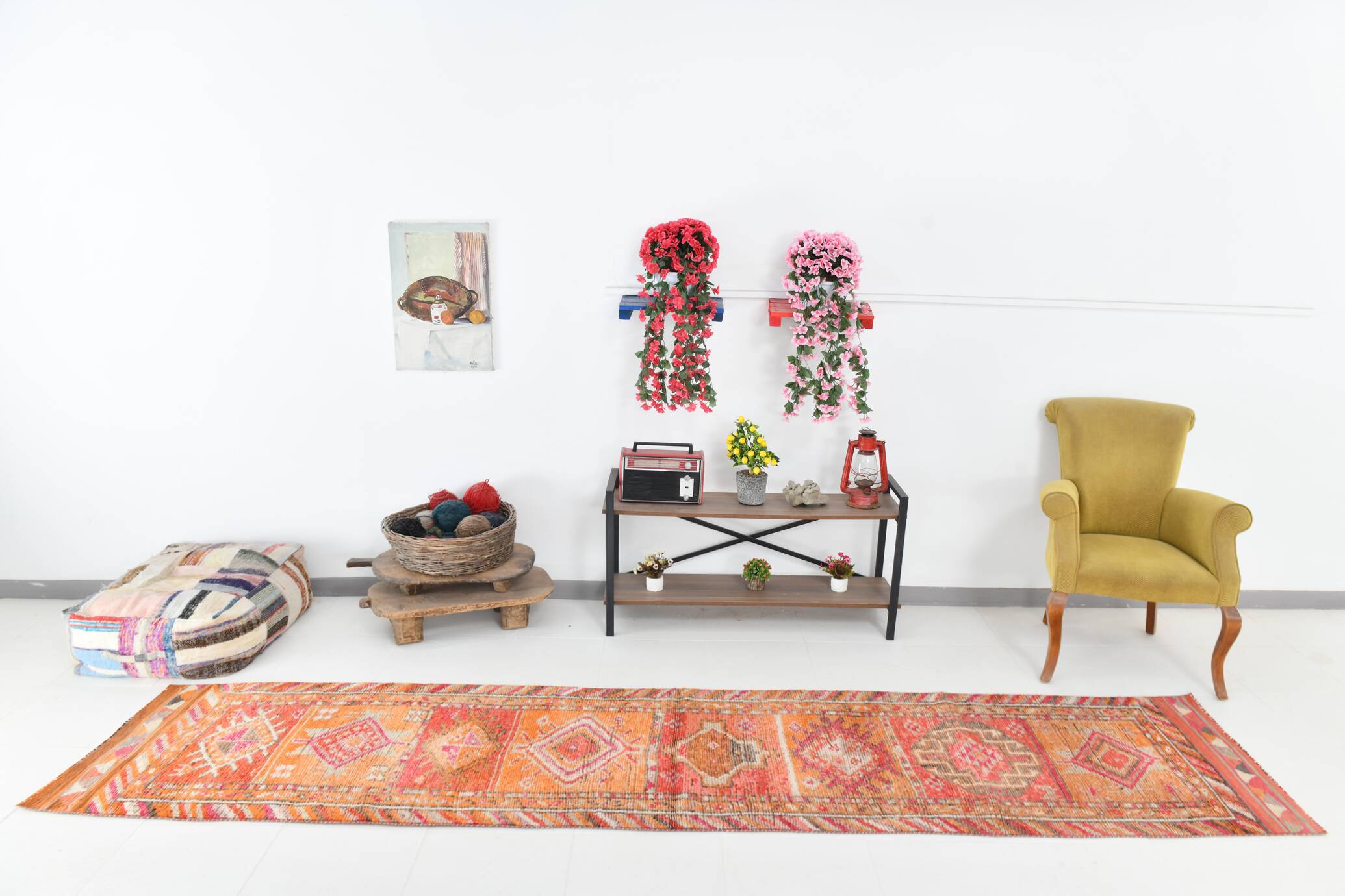 Orange Beige Turkish Runner Rug 80x369Cm SK 23759