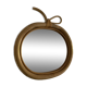 Vintage 1970s apple rattan wicker fruit mirror - 35 x 32 cm