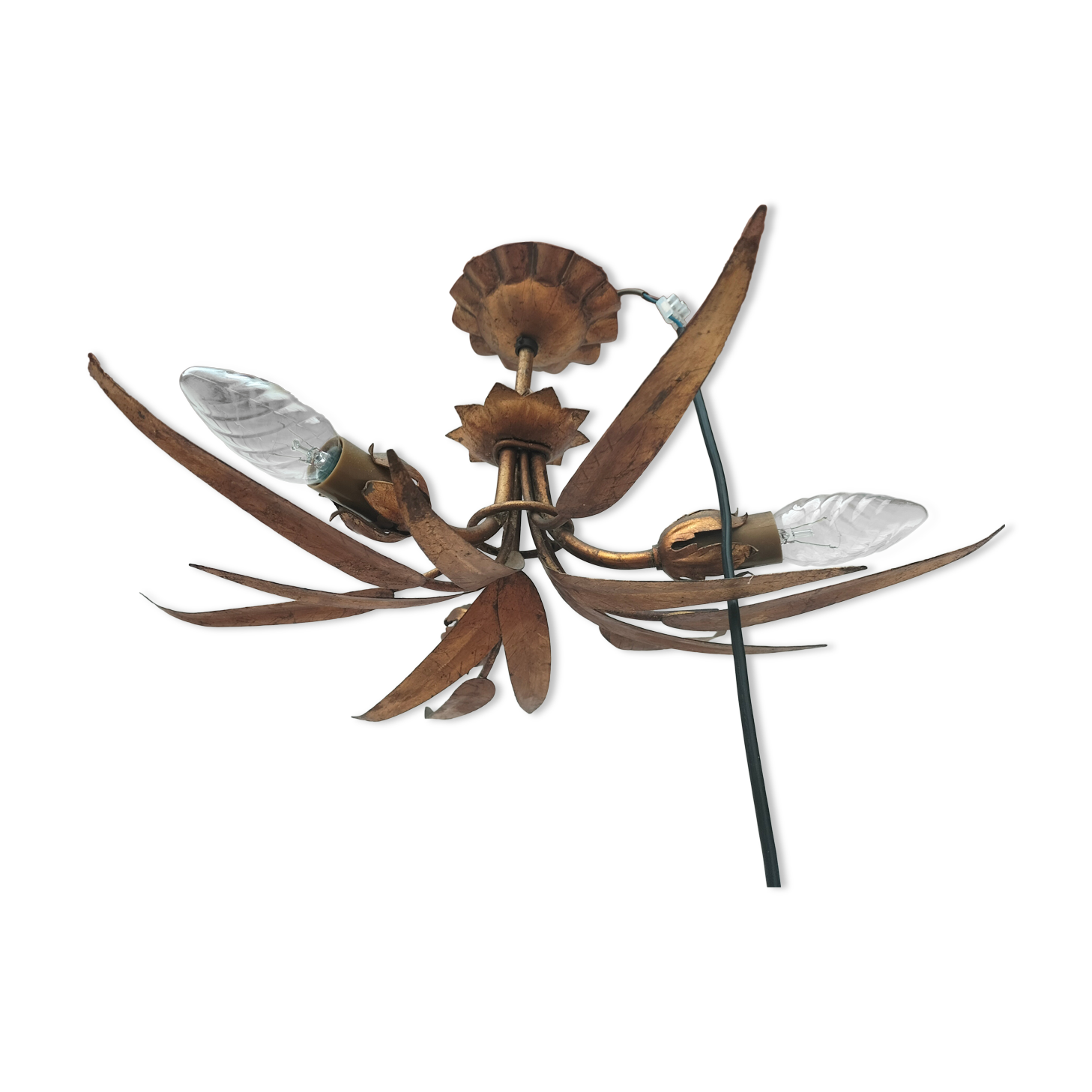 Golden leaf chandelier