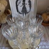 Vintage Italian chiseled crystal stemmed glasses