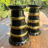 Pair of hyalite glass vases
