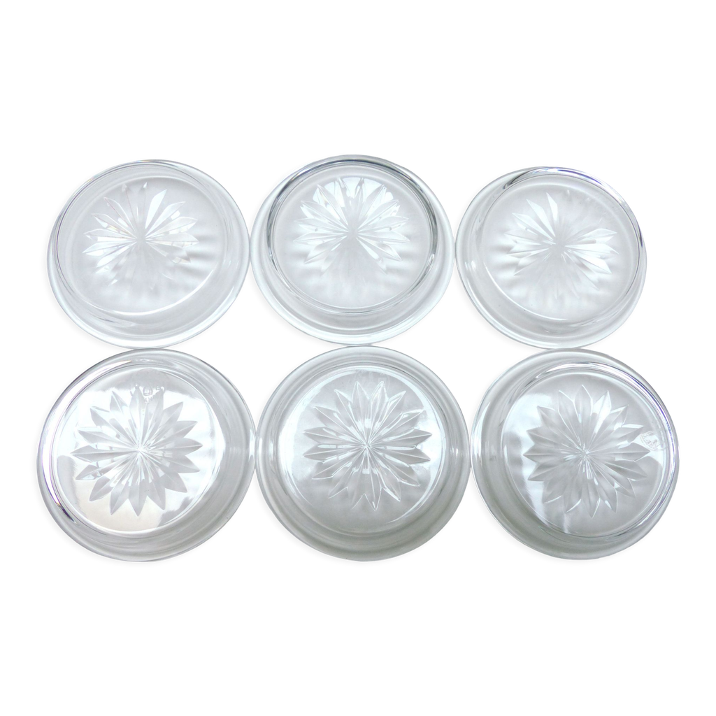 Beurriers Baccarat France – Lot De 2, Modèle Joséphine Baker Art Déco, En Cristal Taillé, Bel état, Fabriqué En France