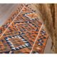 1970s Vintage Turkish Hand-Knotted Wool Cotton Orange Runner Rug 104x338