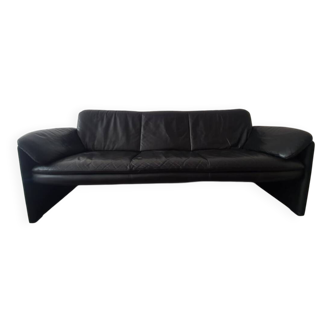 Canapé Leolux vintage en cuir 3 places – design années 80 (214 cm)