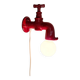 Red ceramic faucet wall light, 70s