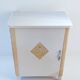 Small vintage storage unit – light wood and powder pink