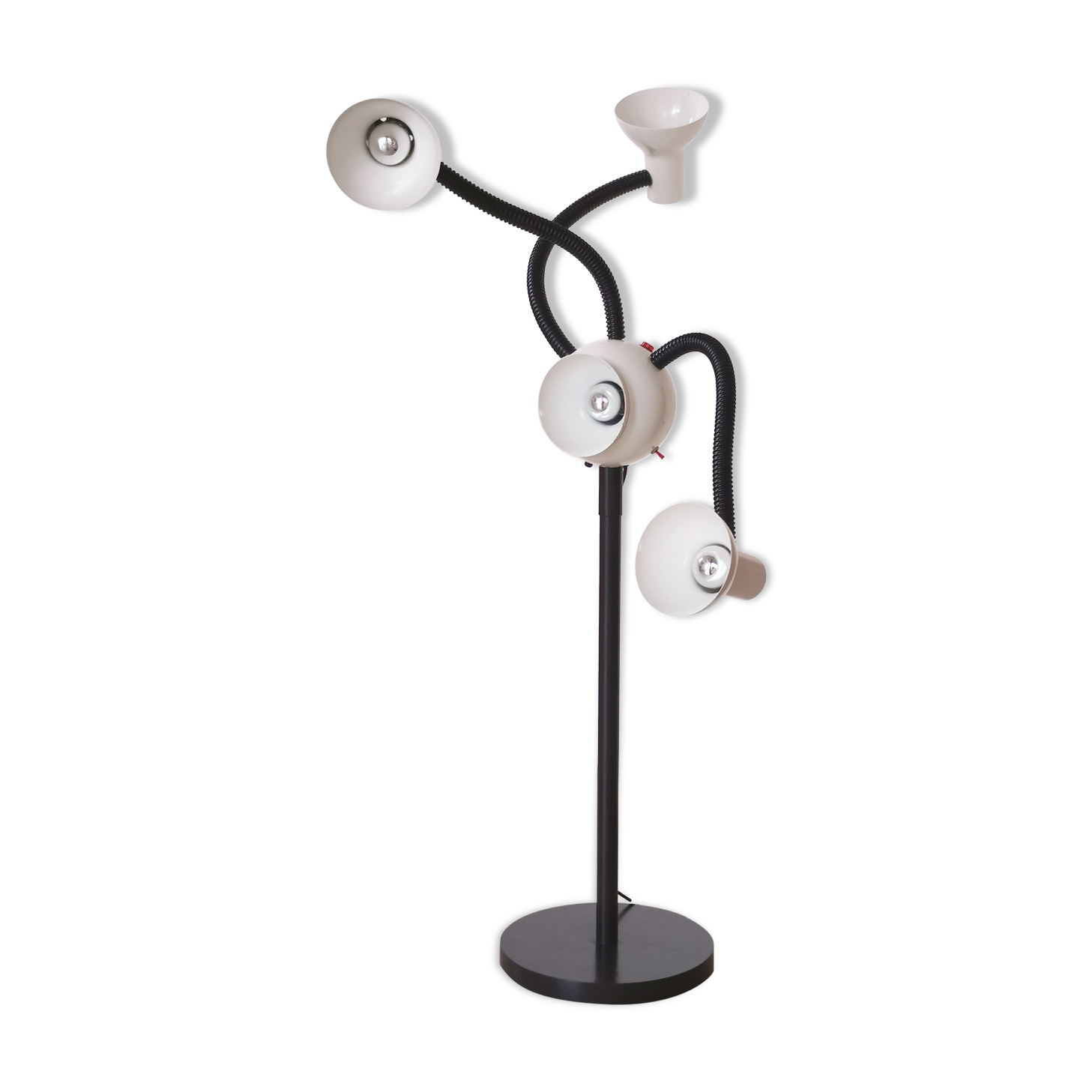 Space age lamp with 4 articulated spots, eyeball, sci-fi, 1970.