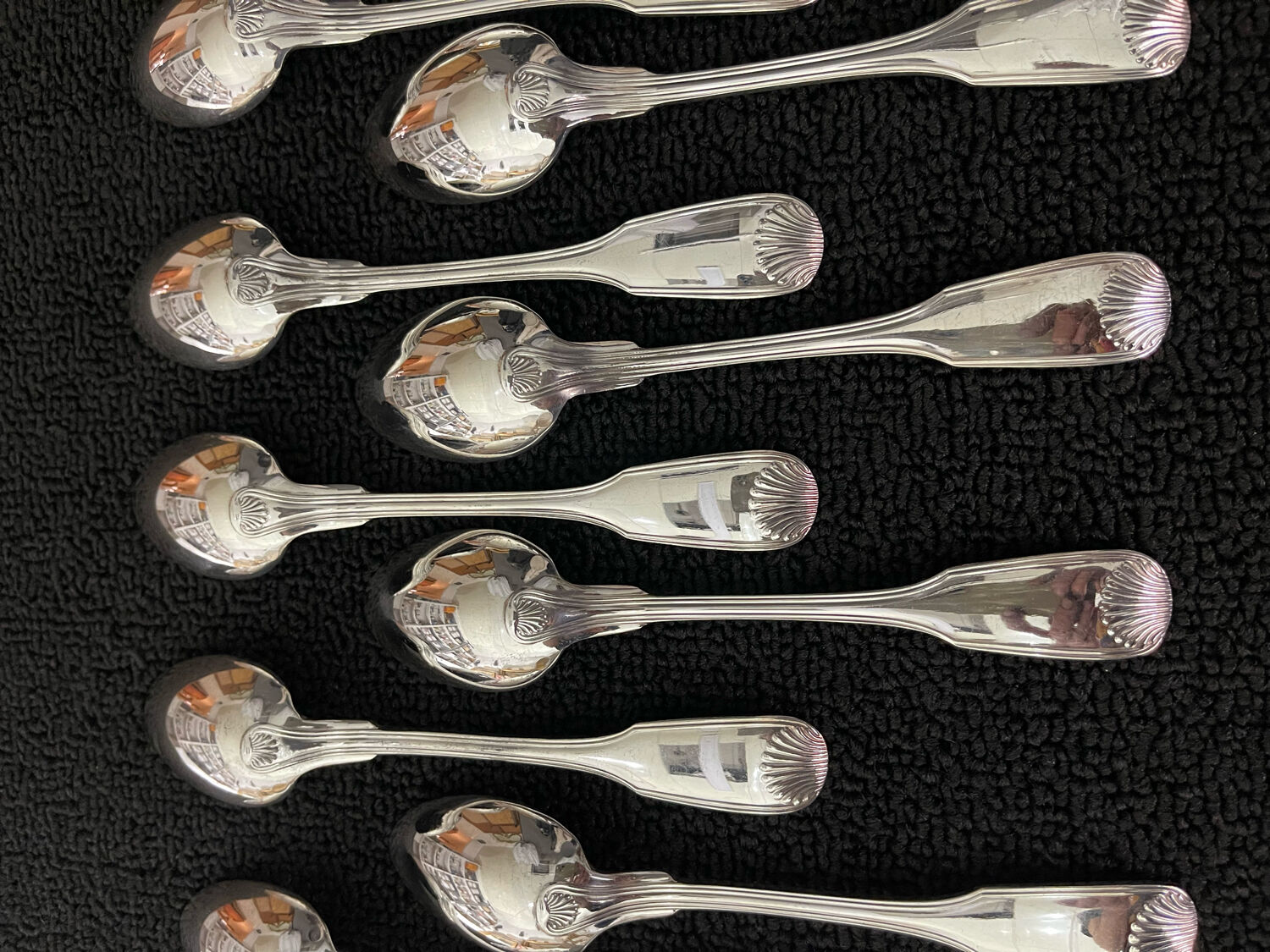 12 cutlery entremets model shell silver metal