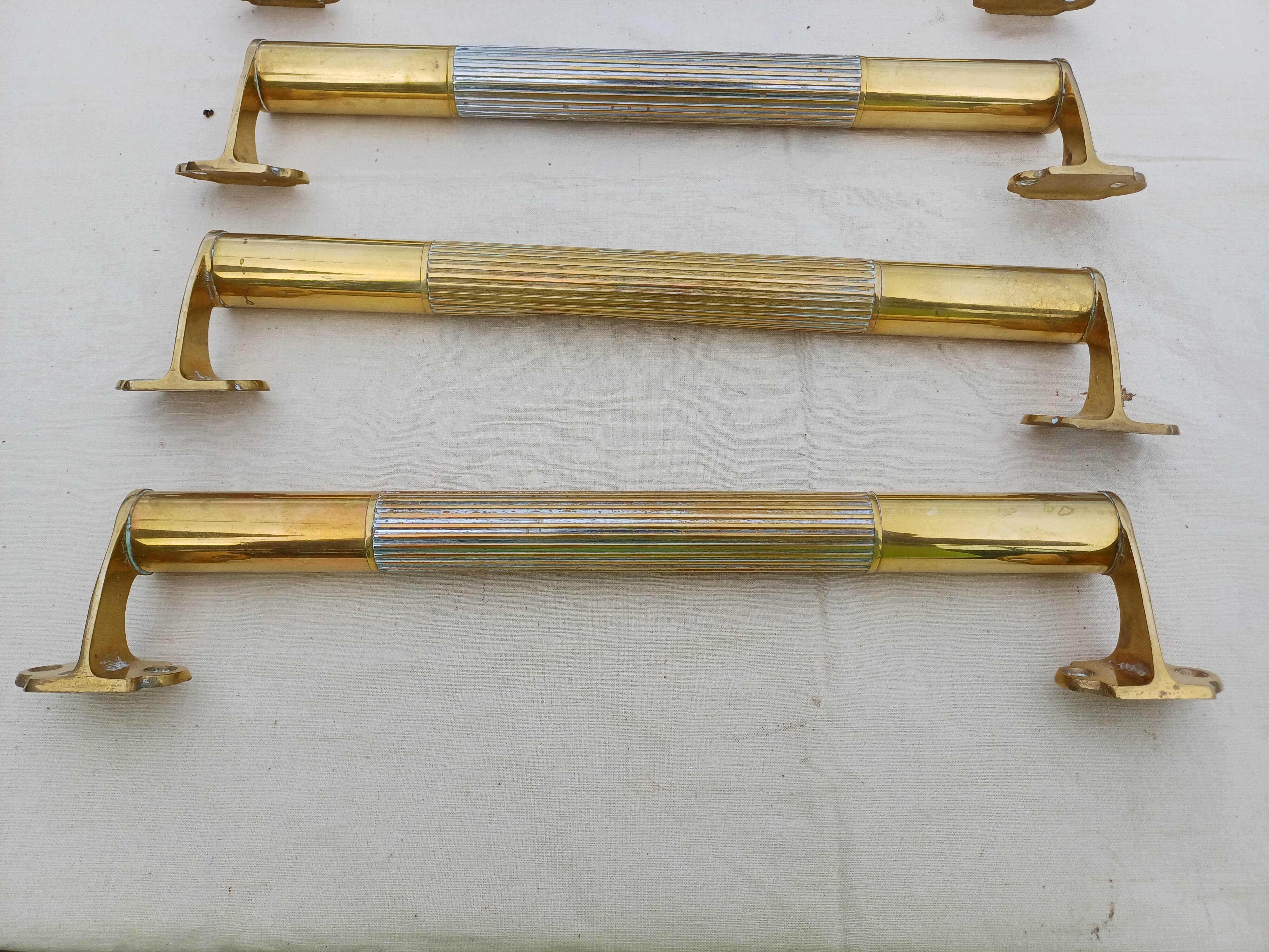 Set of 17 Art Deco Brass Door Bars