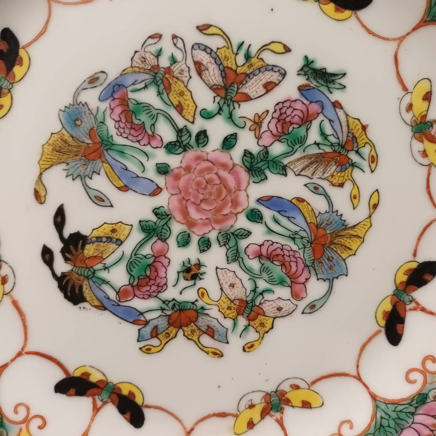 Asian butterfly decorative plate