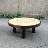 Roger Capron round coffee table with 4 legs "column"