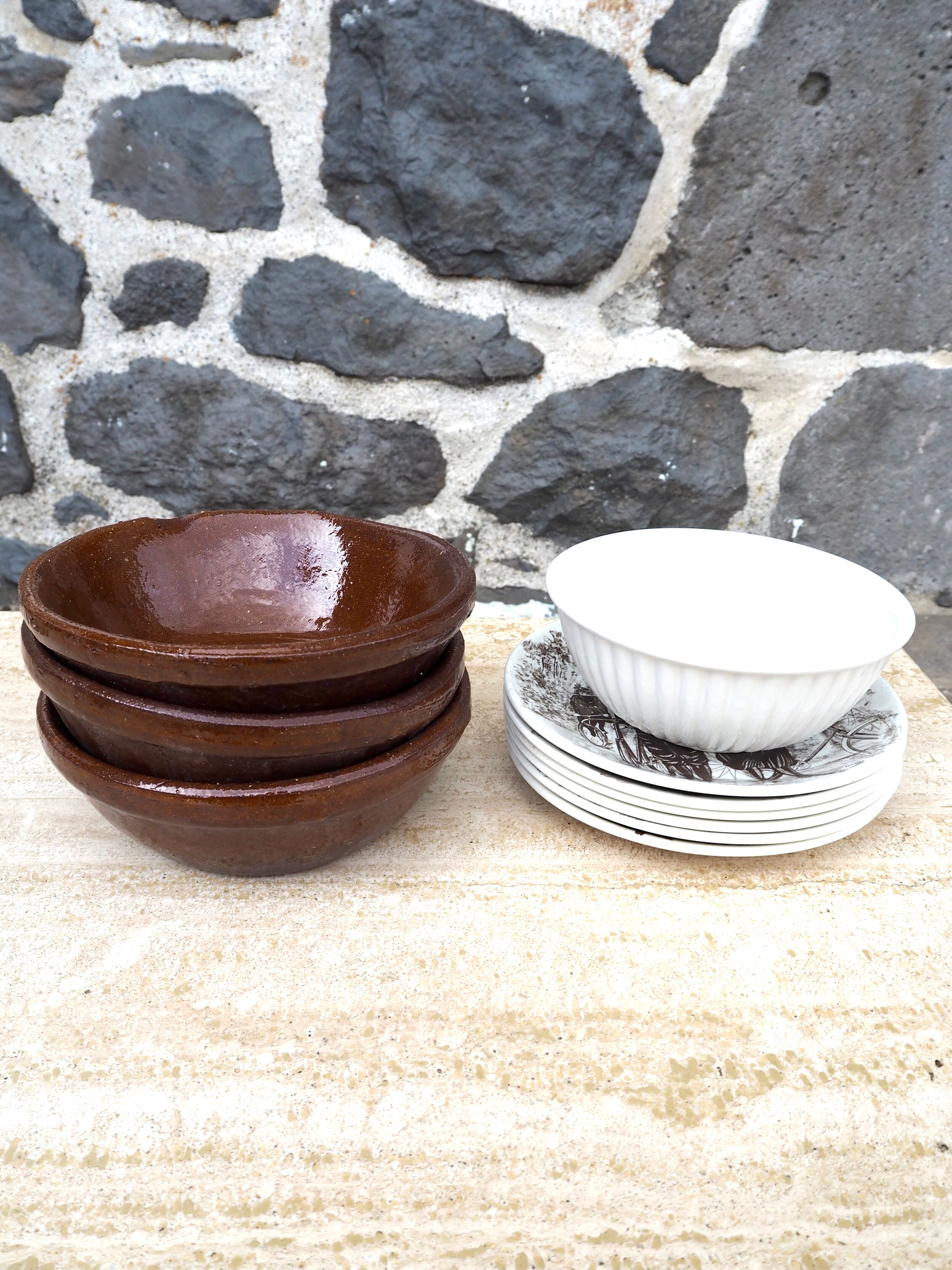 Set of 6 talking dessert plates Sarreguemines