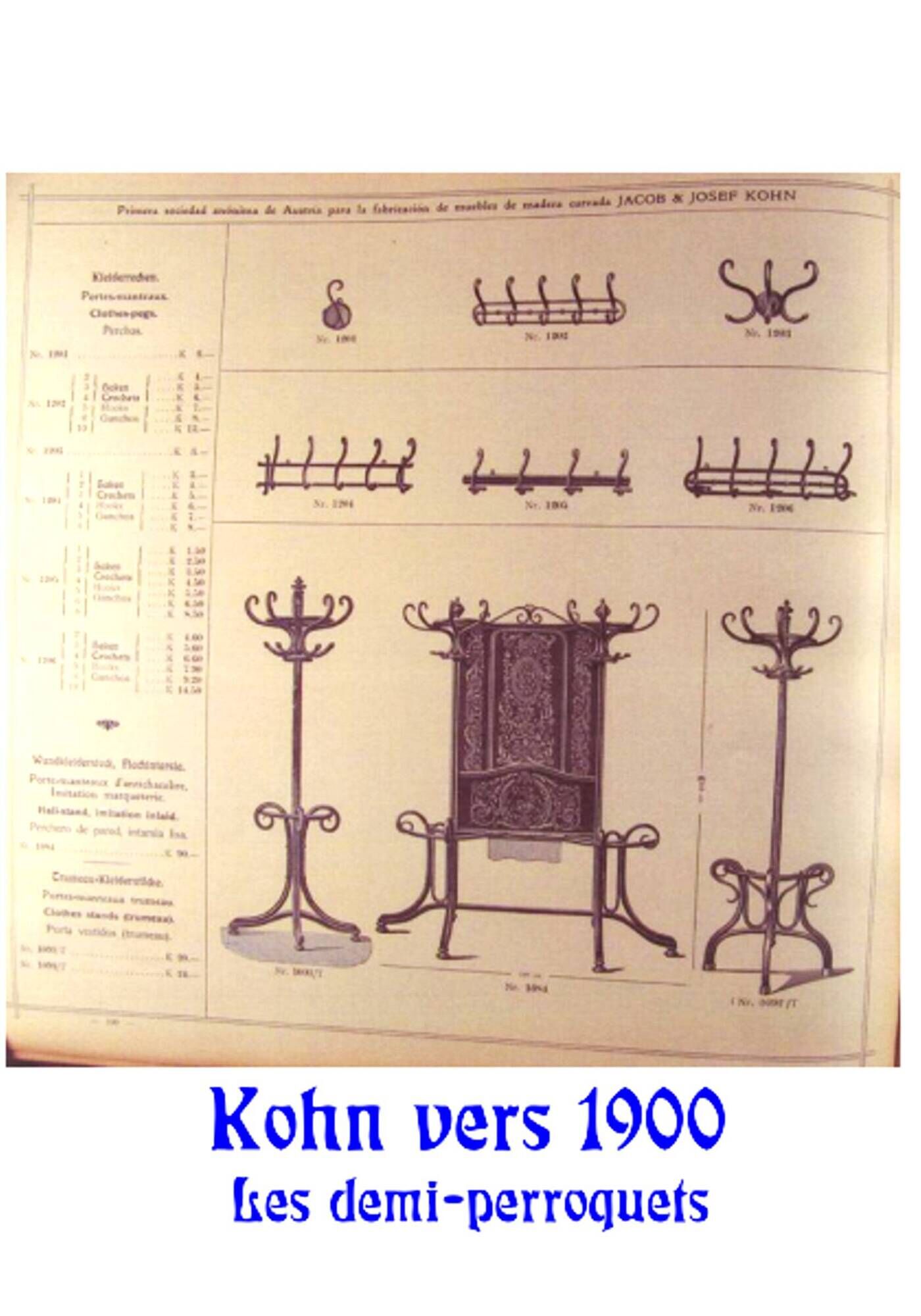 Curved wooden wall coat rack, J&J Kohn Ca.1890 No Thonet