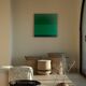 Peinture sur châssis "timeless green" pièce unique signée Bodasca
