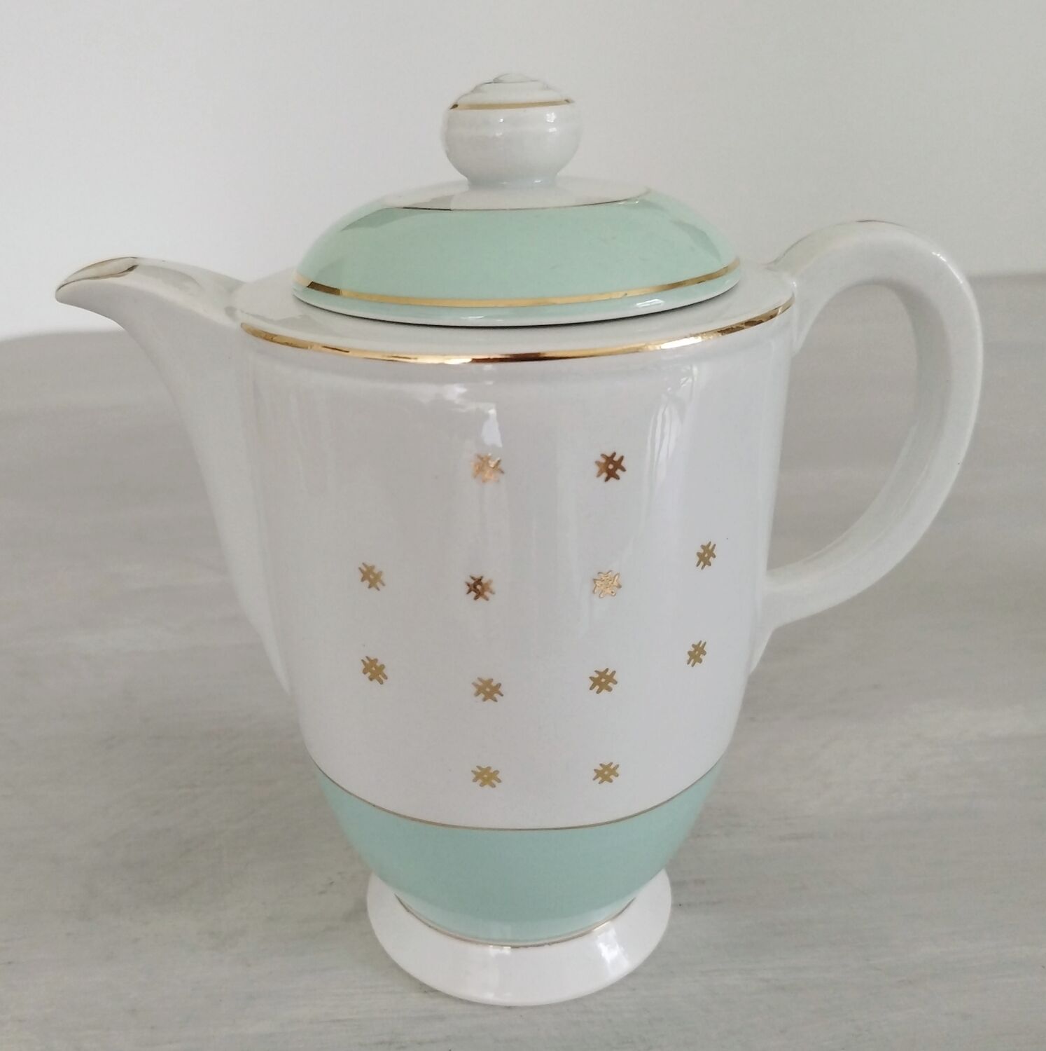 Coffee maker sugar pot earthenware k&g lunéville model ségur vintage