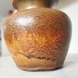 Fat Lava Pottery Vase: Vintage West Germany 202-13, Brown Drip Glaze