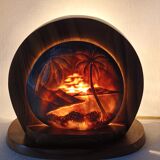 Vintage Tahiti mother-of-pearl mood lamp