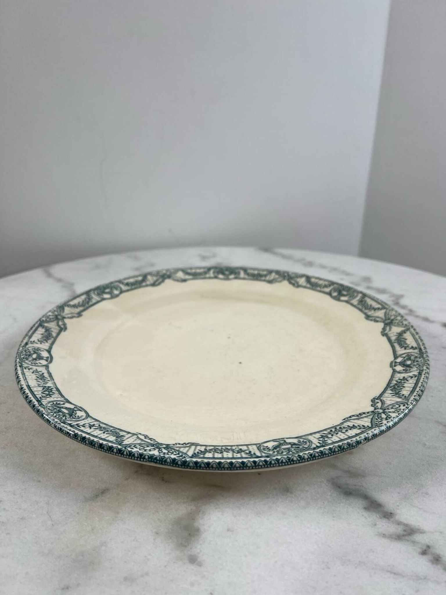 Large ironstone plate, Directoire, Salins.