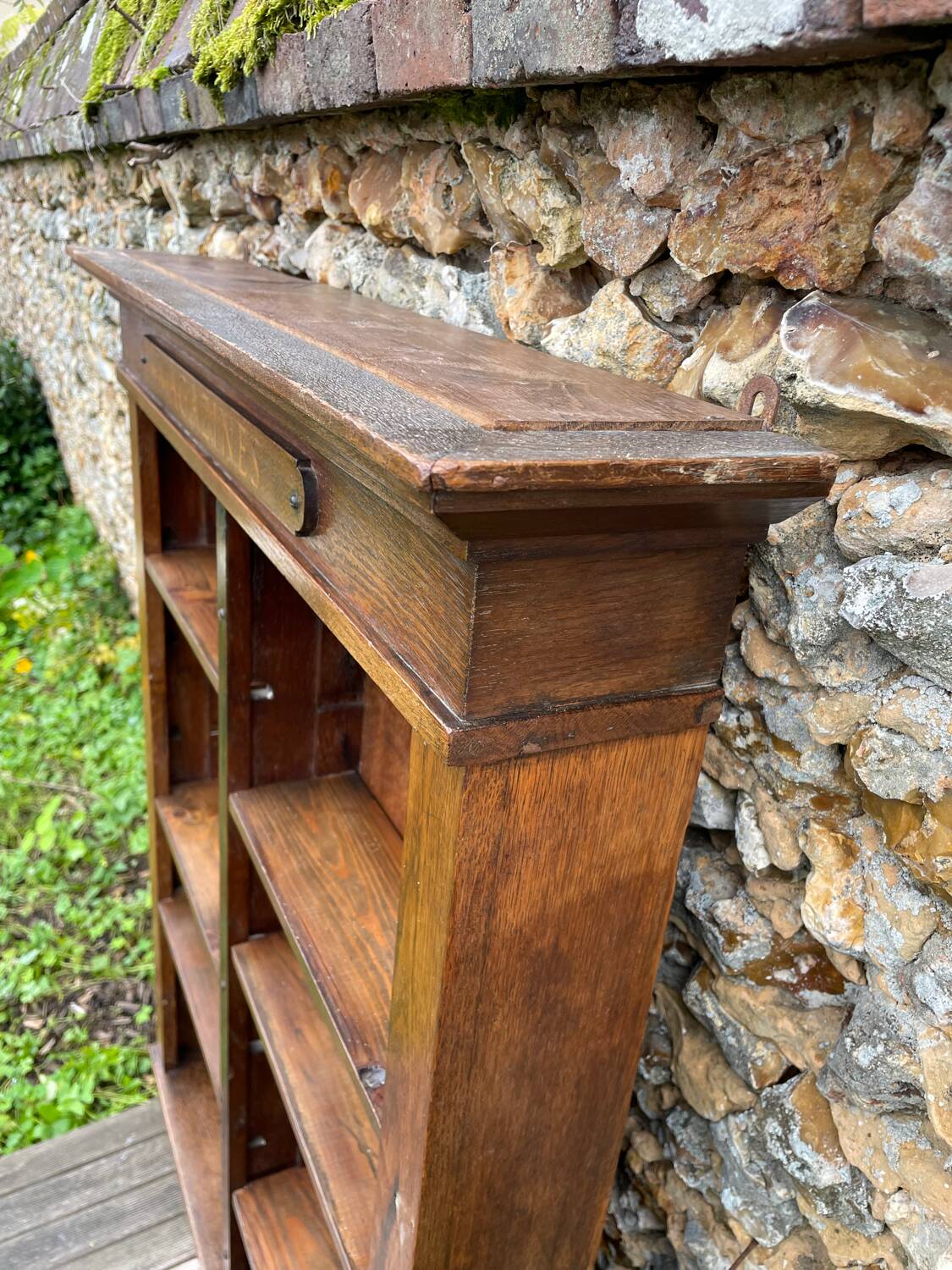 Antique oak wall shelf