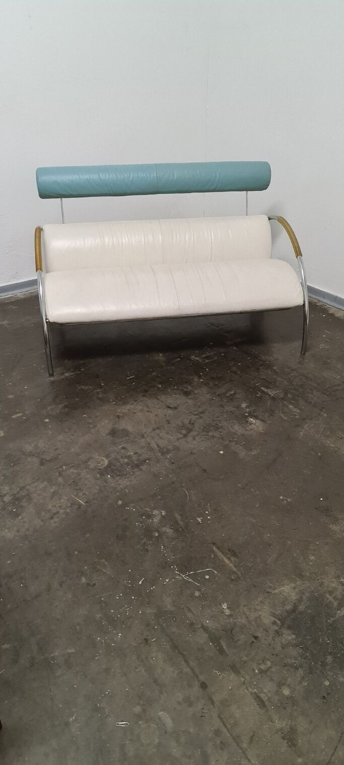 Vintage leather memphis sofa