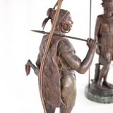 Pair of spelter lamps