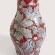 Large Fratelli Fanciullacci Sgraffito Ceramic Vase, Restored Kintsugi-Style