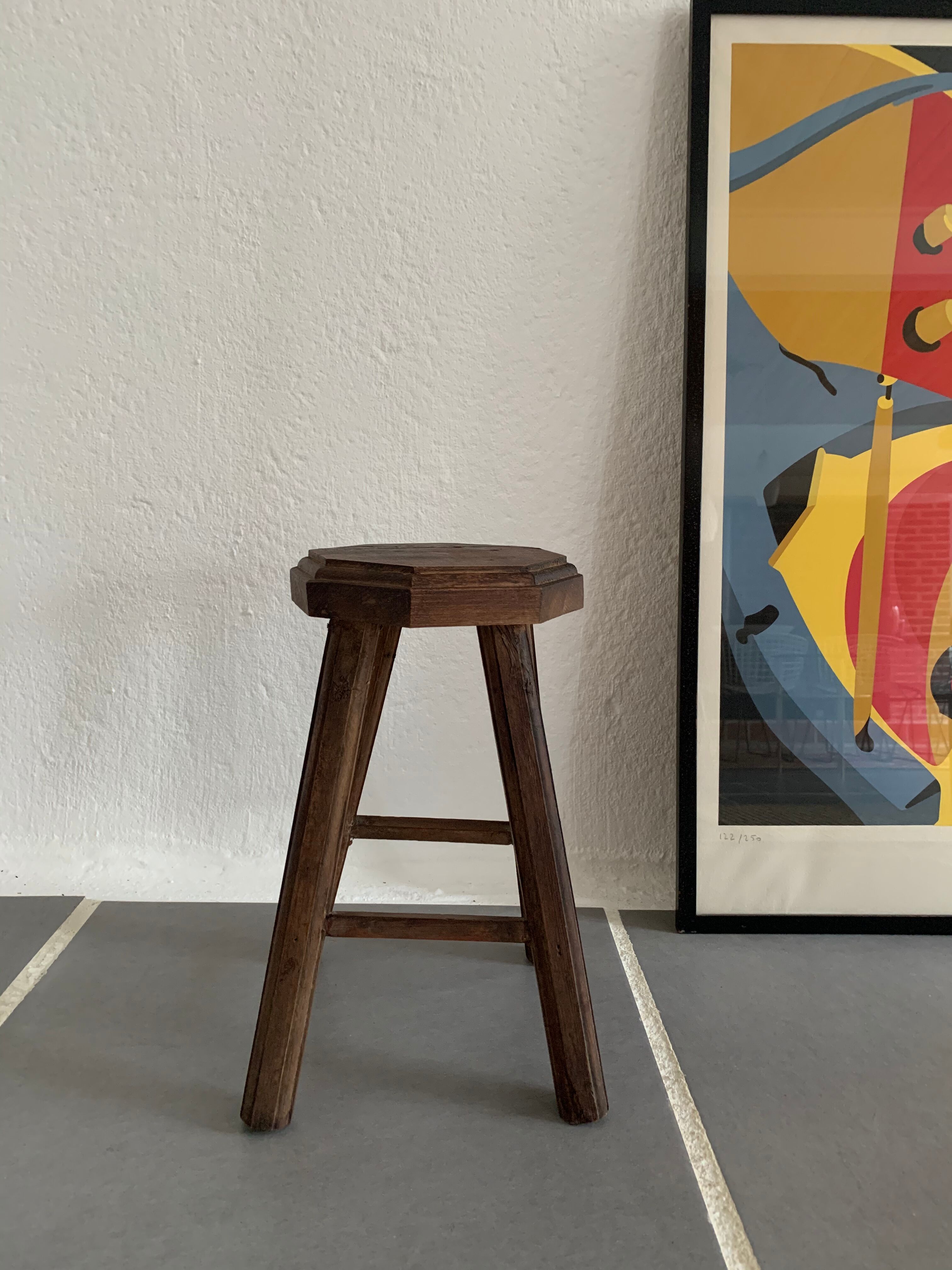 Tabouret bois vintage