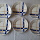 6 dessert plates Faience Badonviller Décor Biarritz