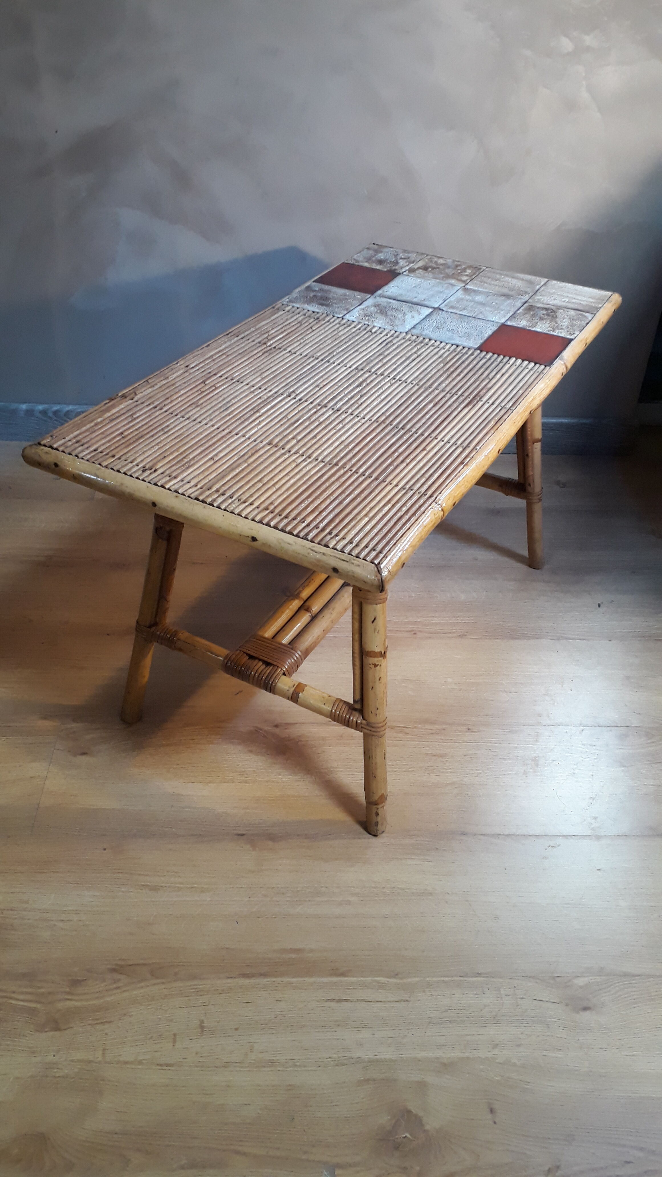 Rattan coffee table 1950
