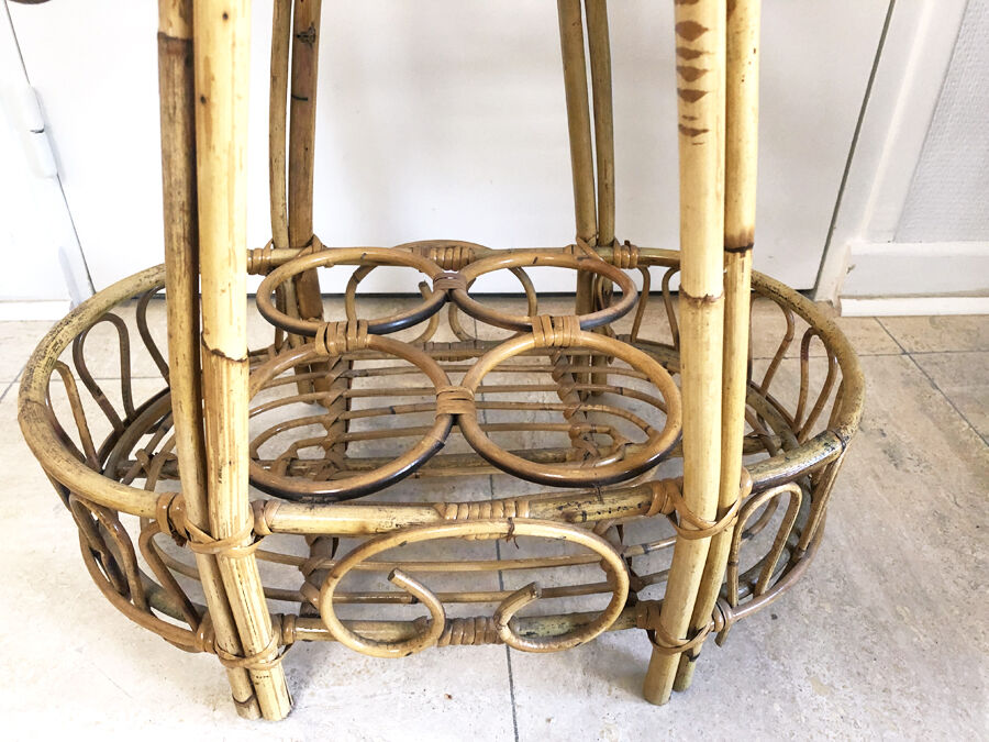 Serving rattan bar Peacock, 1970