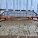 Table basse maugrion bambou, verre et cuir