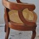 Fauteuil barbier ancien original bois cannage