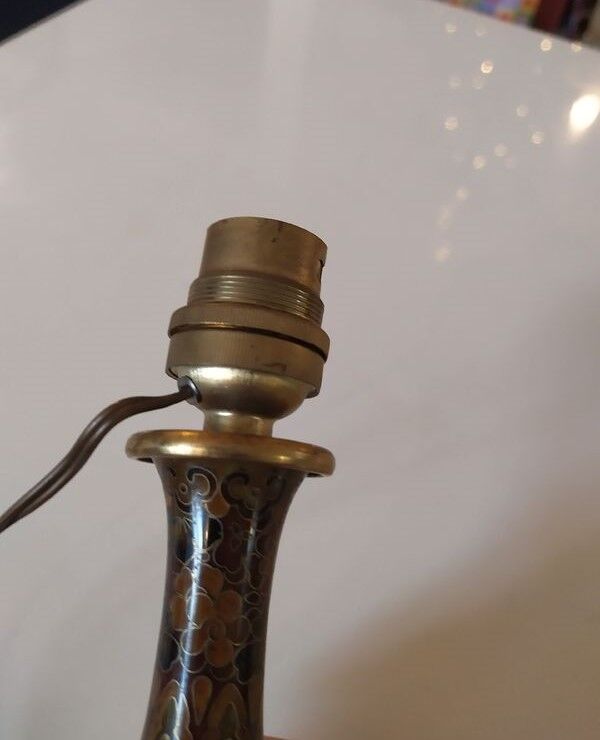 Pied de lampe en email cloisonné