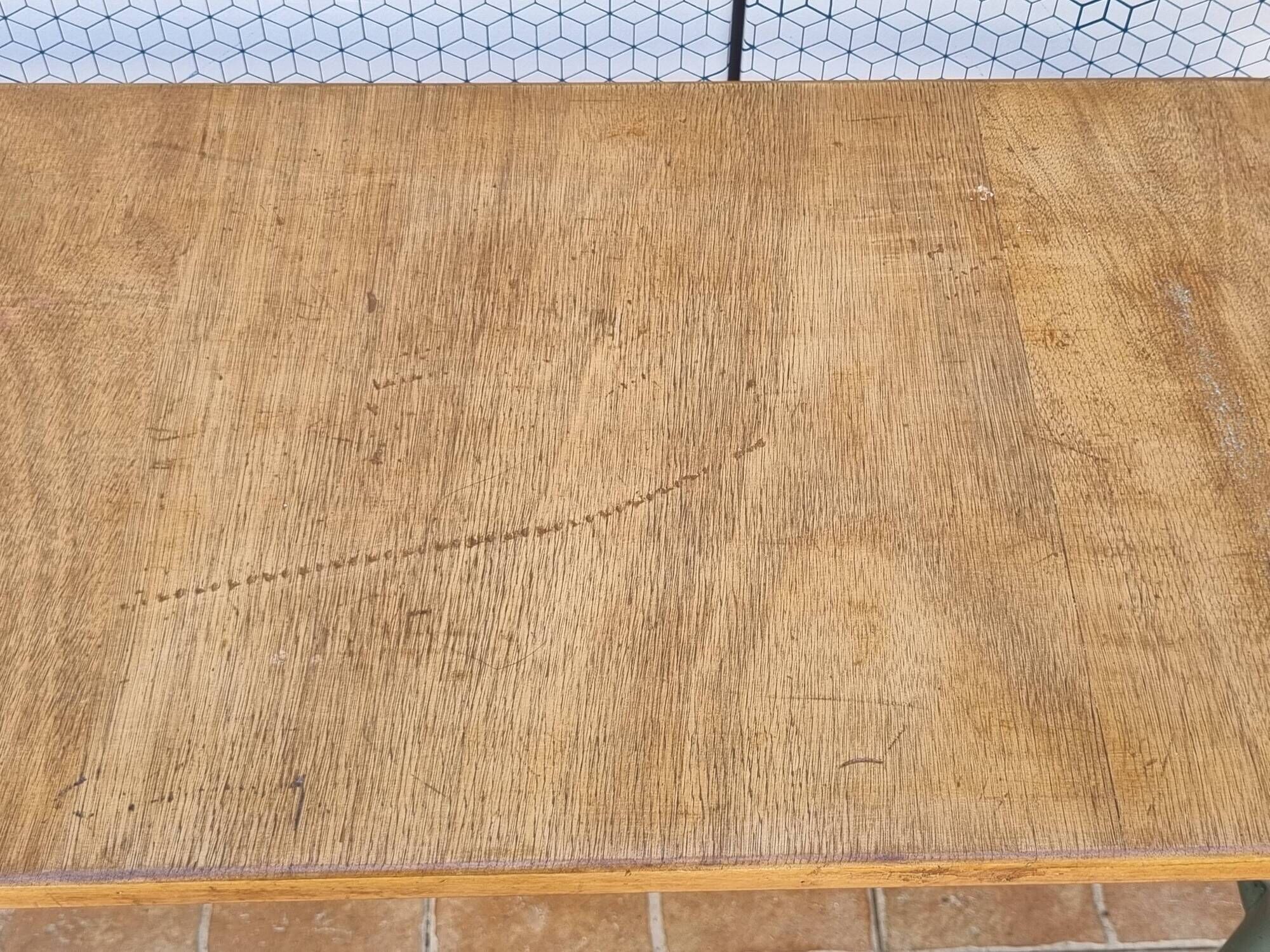 Vintage wooden and metal school desk