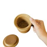 Tasse en grès avec couvercle et infuseur à thé vintage