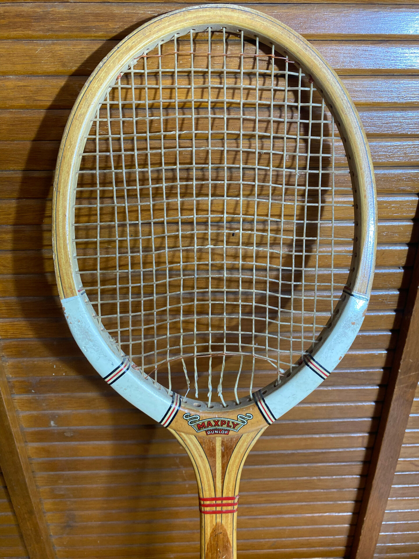 Raquette tennis ancienne dunlop maxply bois + protection sport vintage