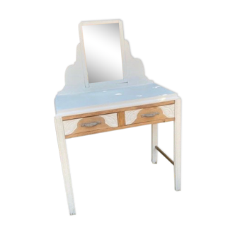 Art deco dressing table restyled in white and wood