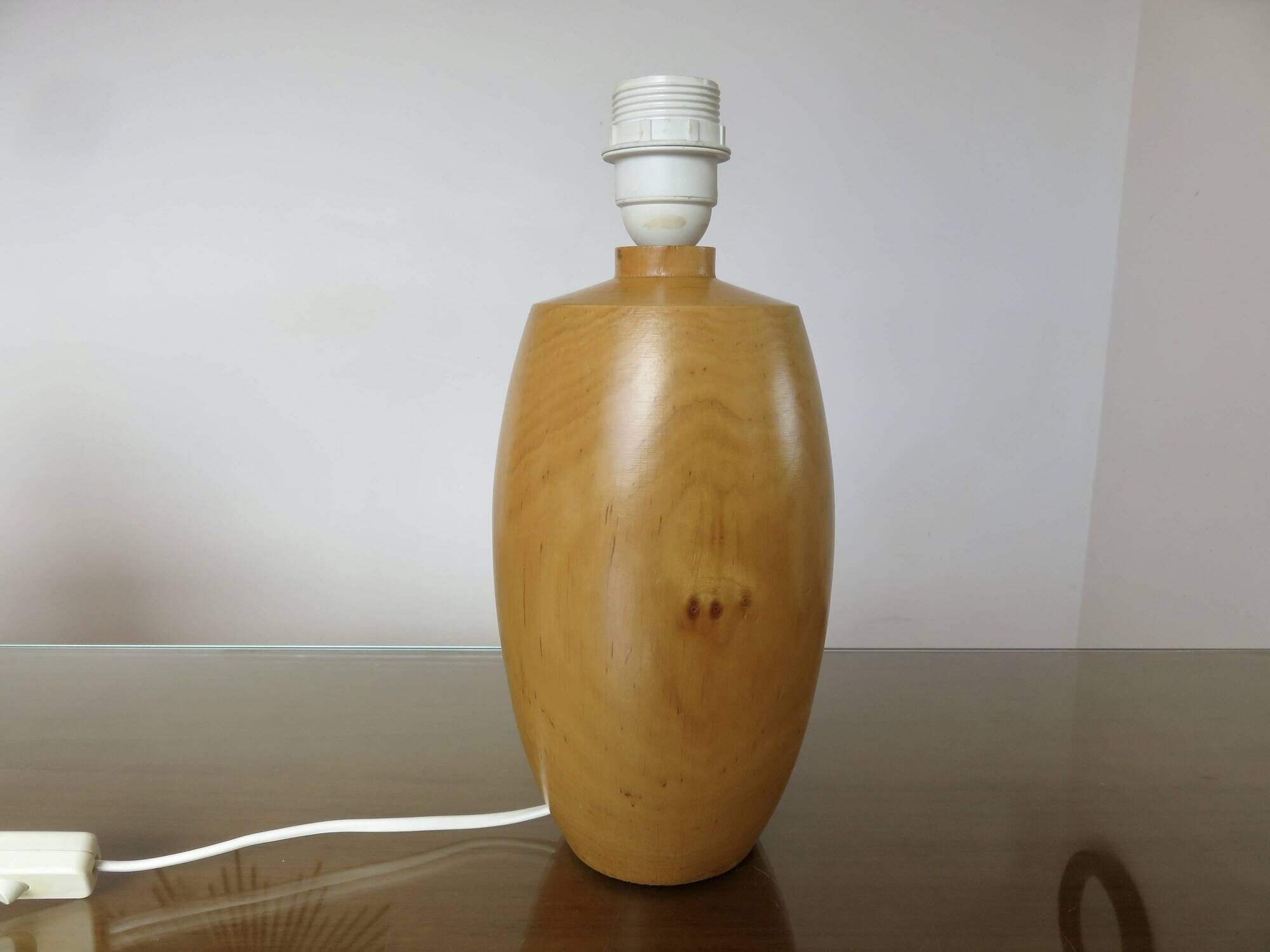Lampe en orme massif, années 80
