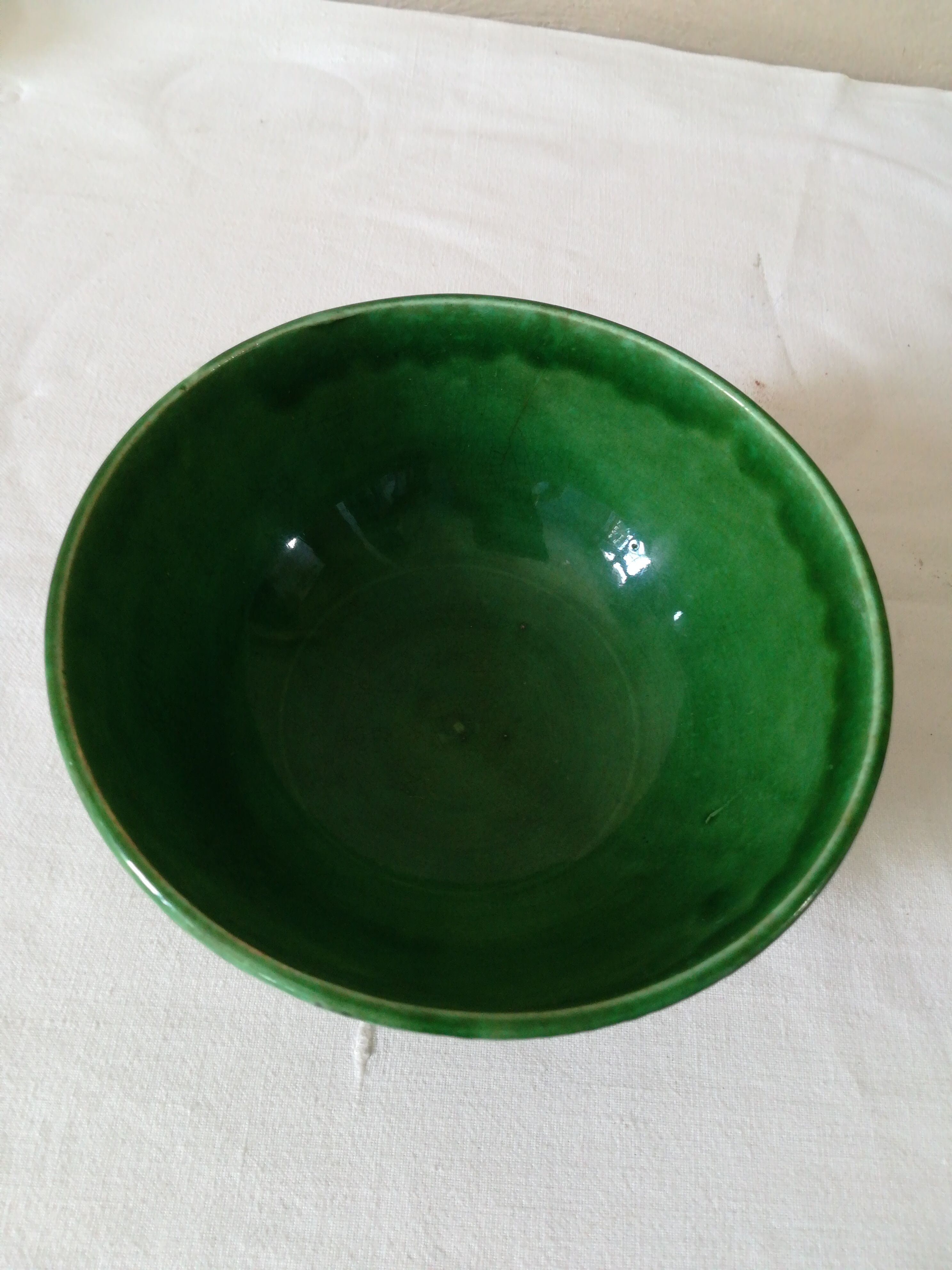 Gien green dabcraft bowl