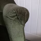 Green velvet toad armchair