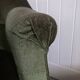 Green velvet toad armchair