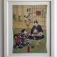 The Fisherman & Tea Ceremony. Duo of Japanese prints on rice paper.